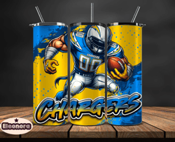 los angeles chargers tumbler wrap, nfl teams,nfl logo football, logo tumbler png, design by eleonora 18