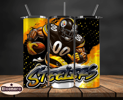 pittsburgh steelers tumbler wrap, nfl teams,nfl logo football, logo tumbler png, design by eleonora 27