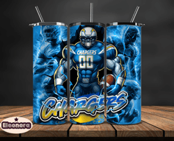 los angeles chargerstumbler wrap, nfl logo tumbler png, nfl sports, nfl design png, design by eleonora 18