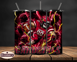 arizona cardinals  tumbler wrap glow, nfl logo tumbler png, nfl design png, design by eleonora 01