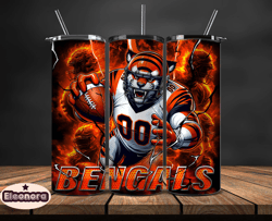 cincinnati bengals tumbler wrap glow, nfl logo tumbler png, nfl design png, design by eleonora 07