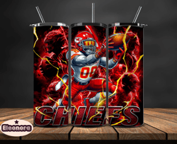 kansas city chiefs tumbler wrap glow, nfl logo tumbler png, nfl design png, design by eleonora 16