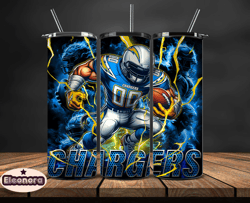 los angeles chargers tumbler wrap glow, nfl logo tumbler png, nfl design png, design by eleonora 18