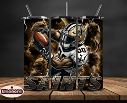 new orleans saints tumbler wrap glow, nfl logo tumbler png, nfl design png, design by eleonora 23