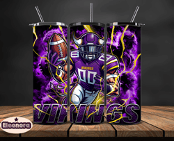 minnesota vikings tumbler wrap glow, nfl logo tumbler png, nfl design png, design by eleonora 21