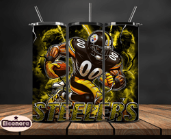 pittsburgh steelers  tumbler wrap glow, nfl logo tumbler png, nfl design png, design by eleonora 27