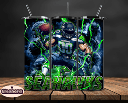 seattle seahawks tumbler wrap glow, nfl logo tumbler png, nfl design png, design by eleonora 29