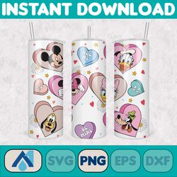 cartoon couple cartoon valentine tumbler design png, 3d inflated valentine tumbler wraps, balloon 20oz skinny tumbler (1