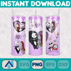 cartoon couple cartoon valentine tumbler design png, 3d inflated valentine tumbler wraps, balloon 20oz skinny tumbler (1