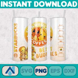 cartoon tumbler, starbucks tumbler 20oz skinny sublimation, cute digital design, png instant download (16)