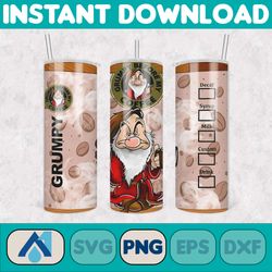 cartoon tumbler, starbucks tumbler 20oz skinny sublimation, cute digital design, png instant download (17)