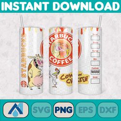 cartoon tumbler, starbucks tumbler 20oz skinny sublimation, cute digital design, png instant download (2)