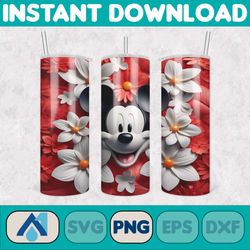 3d all styles cartoon 20oz skinny tumbler design, 3d floral movie tumbler, cartoon tumbler design png (40)