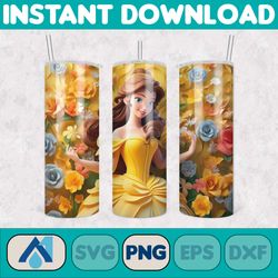 3d all styles cartoon 20oz skinny tumbler design, 3d floral movie tumbler, cartoon tumbler design png (42)