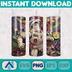 3d all styles cartoon 20oz skinny tumbler design, 3d floral movie tumbler, cartoon tumbler design png (52)