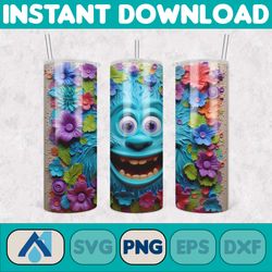 3d all styles cartoon 20oz skinny tumbler design, 3d floral movie tumbler, cartoon tumbler design png (57)