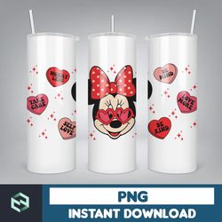 valentine cartoon mouses and friend 16oz libbey glass wrap png, valentine character coffee glass wrap png, valentine car