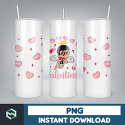 valentine bad bunny libbey cup png, benito is my valentine 20 oz beer glass can wrap, bad bunny sad heart kisses png bee