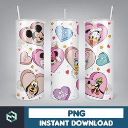 cartoon couple cartoon valentine tumbler design png, 3d inflated valentine tumbler wraps, balloon 20oz skinny tumbler (1