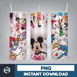 cartoon couple cartoon valentine tumbler design png, 3d inflated valentine tumbler wraps, balloon 20oz skinny tumbler (2