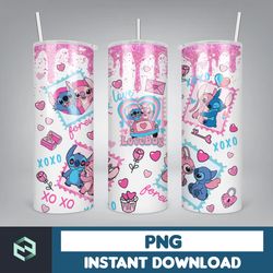 cartoon couple cartoon valentine tumbler design png, 3d inflated valentine tumbler wraps, balloon 20oz skinny tumbler (2