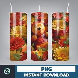 3d all styles cartoon 20oz skinny tumbler design, 3d floral movie tumbler, cartoon tumbler design png (13)