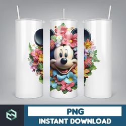 3d all styles cartoon 20oz skinny tumbler design, 3d floral movie tumbler, cartoon tumbler design png (33)