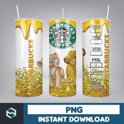 cartoon tumbler, starbucks tumbler 20oz skinny sublimation, cute digital design, png instant download (21)