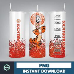 cartoon tumbler, starbucks tumbler 20oz skinny sublimation, cute digital design, png instant download (22)