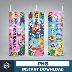 cartoon tumbler, starbucks tumbler 20oz skinny sublimation, cute digital design, png instant download (3)