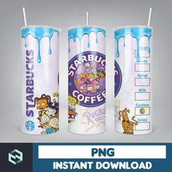 cartoon tumbler, starbucks tumbler 20oz skinny sublimation, cute digital design, png instant download (46)