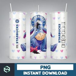 cartoon tumbler, starbucks tumbler 20oz skinny sublimation, cute digital design, png instant download (50)