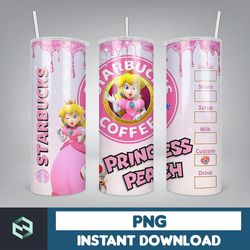 cartoon tumbler, starbucks tumbler 20oz skinny sublimation, cute digital design, png instant download (54)