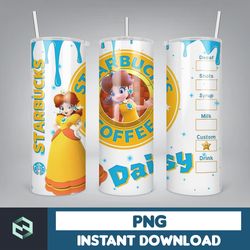 cartoon tumbler, starbucks tumbler 20oz skinny sublimation, cute digital design, png instant download (8)