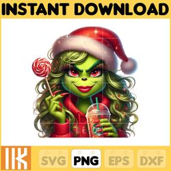 red bougie grinch file png, cheetah grinch png, mama grinch, christmas grinch, cute girl grinch png, boujee grinch mean