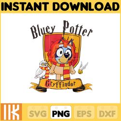 bluey potter gryffindor png, bluey chacracter png, instant download