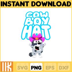 cow boy hat png, bluey chacracter png, instant download