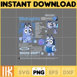 midnight socks swift png, bluey chacracter png, instant download