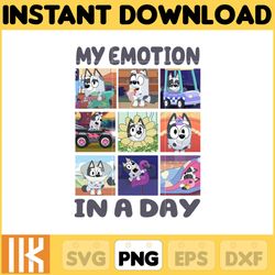 muffin my emotions in a day png, bluey chacracter png, instant download