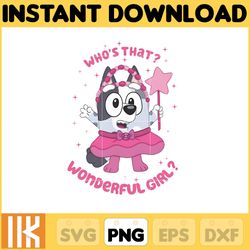 who's that wonderful girl muffin png, bluey chacracter png, instant download