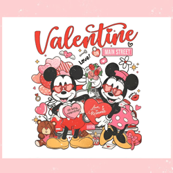 vintage mickey minnie valentine on main street png,valentine svg,valentine day ,valentine,happy valentine, cupid svg