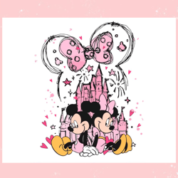 vintage valentines day mickey minnie castle png,valentine svg,valentine day ,valentine,happy valentine, cupid svg