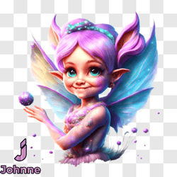 playful cartoon fairy with pink hair and blue wings png design 235