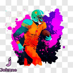 football player running with the ball png design 01