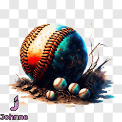 vintage baseball with weathered look and water droplets png design 08