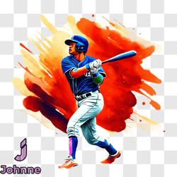 colorful baseball player ready to swing png design 12