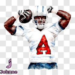 promotional image of football player with letter a on uniform png design 15