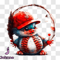 cartoon baseball player with animal like cap and glove png design 22