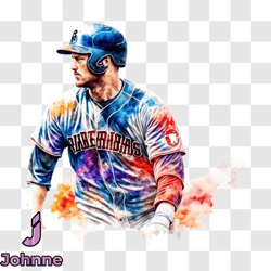 colorful baseball player in action png design 28