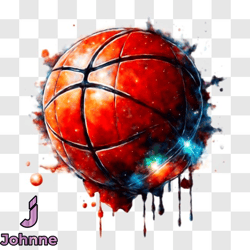 colorful basketball with paint splatters png design 41